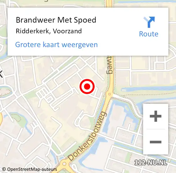 Locatie op kaart van de 112 melding: Brandweer Met Spoed Naar Ridderkerk, Voorzand op 21 januari 2024 08:00