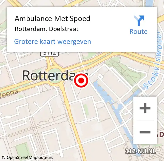 Locatie op kaart van de 112 melding: Ambulance Met Spoed Naar Rotterdam, Doelstraat op 21 januari 2024 08:05