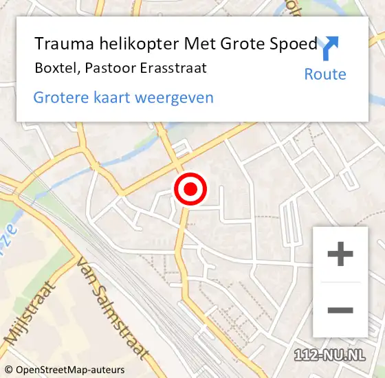 Locatie op kaart van de 112 melding: Trauma helikopter Met Grote Spoed Naar Boxtel, Pastoor Erasstraat op 21 januari 2024 08:34