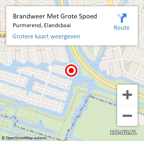 Locatie op kaart van de 112 melding: Brandweer Met Grote Spoed Naar Purmerend, Elandsbaai op 21 januari 2024 09:17