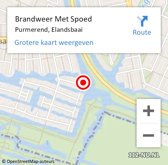 Locatie op kaart van de 112 melding: Brandweer Met Spoed Naar Purmerend, Elandsbaai op 21 januari 2024 09:30