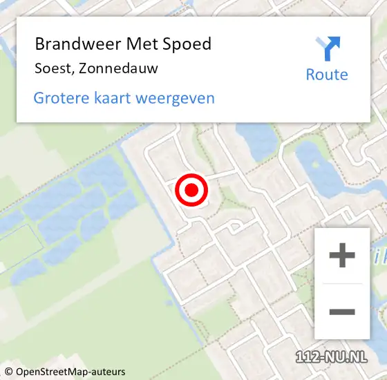 Locatie op kaart van de 112 melding: Brandweer Met Spoed Naar Soest, Zonnedauw op 21 januari 2024 09:50