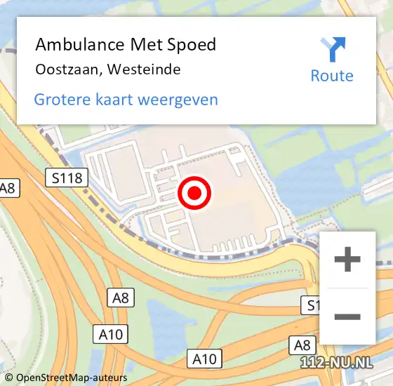 Locatie op kaart van de 112 melding: Ambulance Met Spoed Naar Oostzaan, Westeinde op 21 januari 2024 10:06