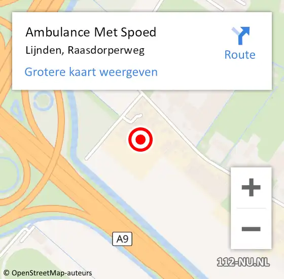 Locatie op kaart van de 112 melding: Ambulance Met Spoed Naar Lijnden, Raasdorperweg op 21 januari 2024 10:13