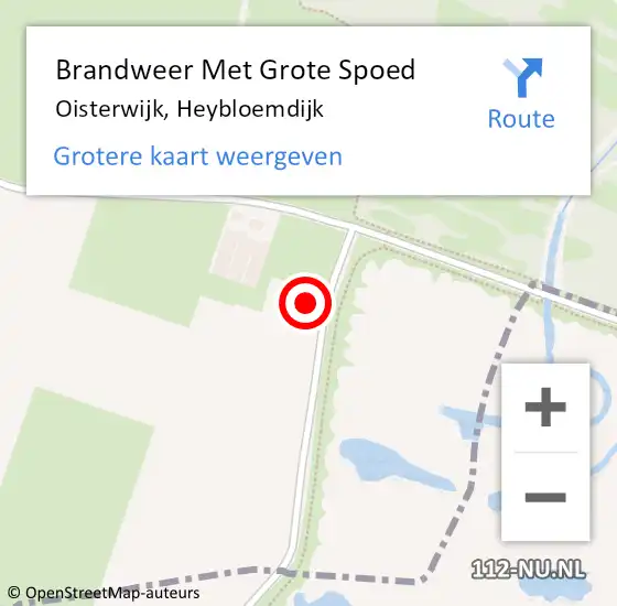 Locatie op kaart van de 112 melding: Brandweer Met Grote Spoed Naar Oisterwijk, Heybloemdijk op 21 januari 2024 10:55