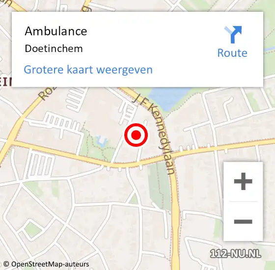 Locatie op kaart van de 112 melding: Ambulance Doetinchem op 21 januari 2024 11:18