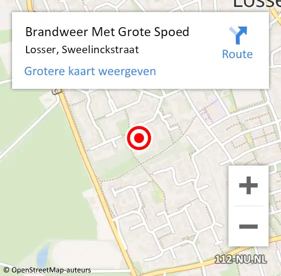 Locatie op kaart van de 112 melding: Brandweer Met Grote Spoed Naar Losser, Sweelinckstraat op 21 januari 2024 13:11