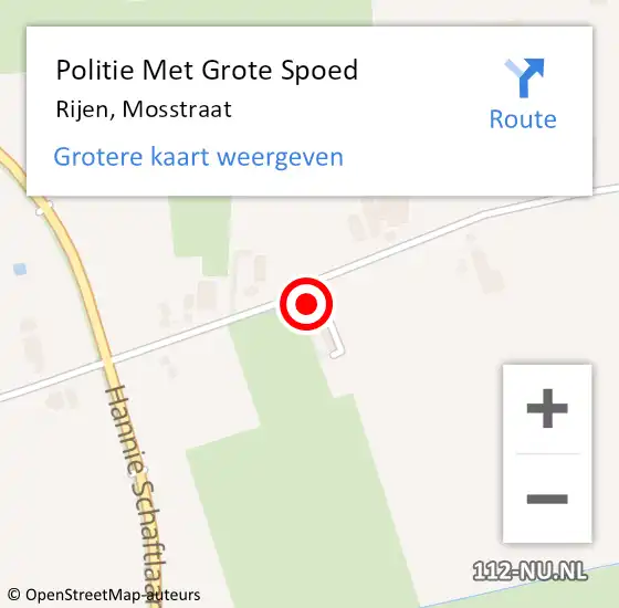 Locatie op kaart van de 112 melding: Politie Met Grote Spoed Naar Rijen, Mosstraat op 21 januari 2024 13:37