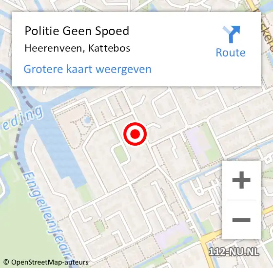 Locatie op kaart van de 112 melding: Politie Geen Spoed Naar Heerenveen, Kattebos op 21 januari 2024 14:53