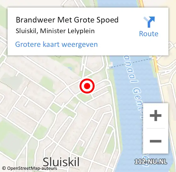 Locatie op kaart van de 112 melding: Brandweer Met Grote Spoed Naar Sluiskil, Minister Lelyplein op 21 januari 2024 15:15