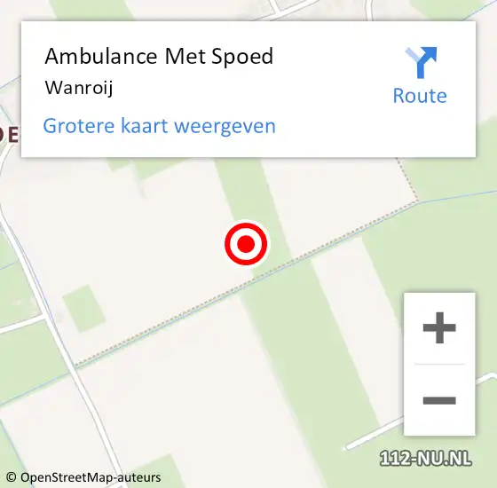 Locatie op kaart van de 112 melding: Ambulance Met Spoed Naar Wanroij op 21 januari 2024 15:16