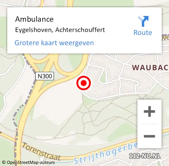 Locatie op kaart van de 112 melding: Ambulance Eygelshoven, Achterschouffert op 22 september 2014 23:27