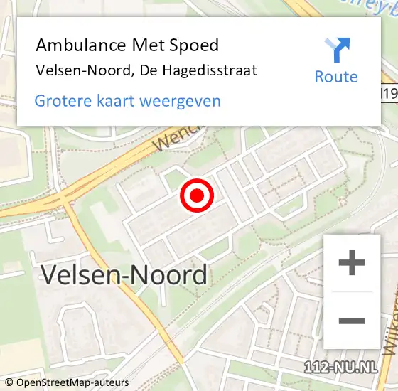 Locatie op kaart van de 112 melding: Ambulance Met Spoed Naar Velsen-Noord, De Hagedisstraat op 21 januari 2024 16:28