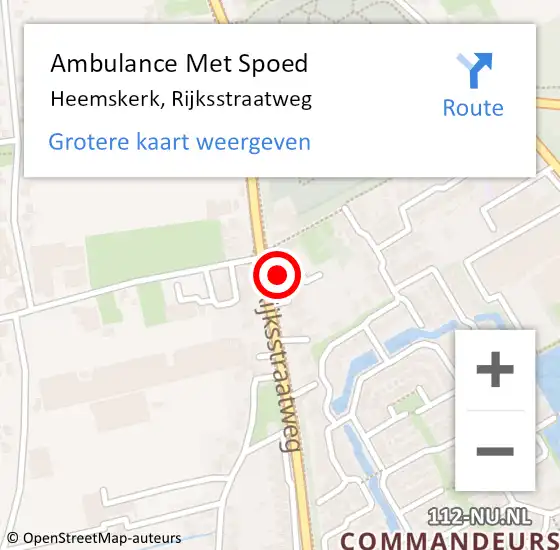 Locatie op kaart van de 112 melding: Ambulance Met Spoed Naar Heemskerk, Rijksstraatweg op 21 januari 2024 16:37