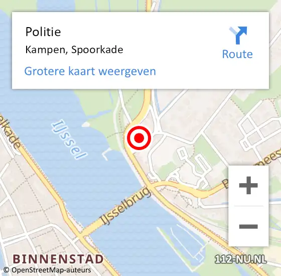 Locatie op kaart van de 112 melding: Politie Kampen, Spoorkade op 21 januari 2024 17:34