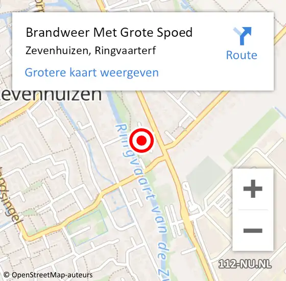 Locatie op kaart van de 112 melding: Brandweer Met Grote Spoed Naar Zevenhuizen, Ringvaarterf op 21 januari 2024 18:32