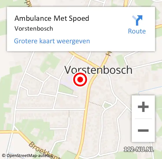 Locatie op kaart van de 112 melding: Ambulance Met Spoed Naar Vorstenbosch op 21 januari 2024 19:17