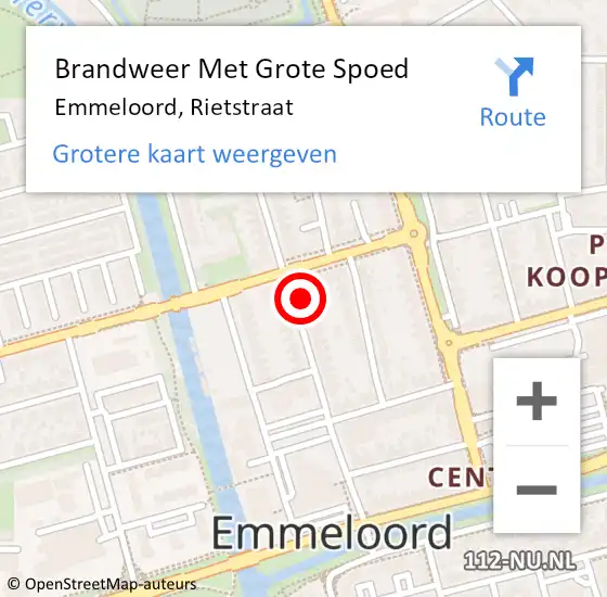 Locatie op kaart van de 112 melding: Brandweer Met Grote Spoed Naar Emmeloord, Rietstraat op 21 januari 2024 19:24