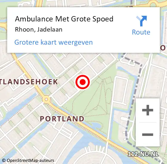 Locatie op kaart van de 112 melding: Ambulance Met Grote Spoed Naar Rhoon, Jadelaan op 21 januari 2024 22:00