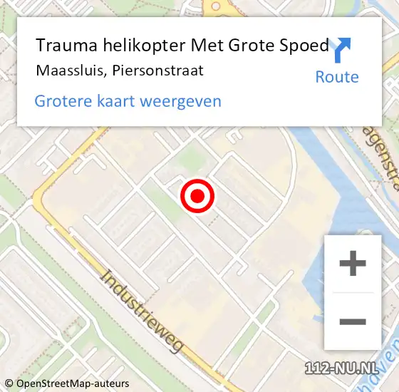 Locatie op kaart van de 112 melding: Trauma helikopter Met Grote Spoed Naar Maassluis, Piersonstraat op 21 januari 2024 22:42