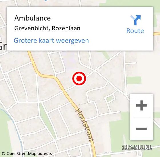 Locatie op kaart van de 112 melding: Ambulance Grevenbicht, Rozenlaan op 23 september 2014 01:32