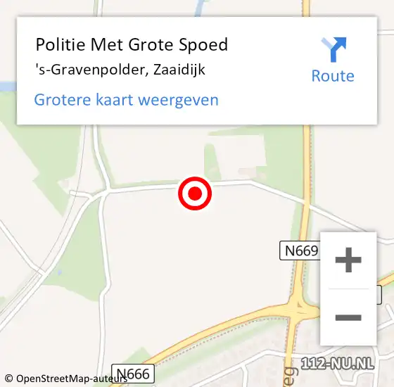 Locatie op kaart van de 112 melding: Politie Met Grote Spoed Naar 's-Gravenpolder, Zaaidijk op 21 januari 2024 23:04