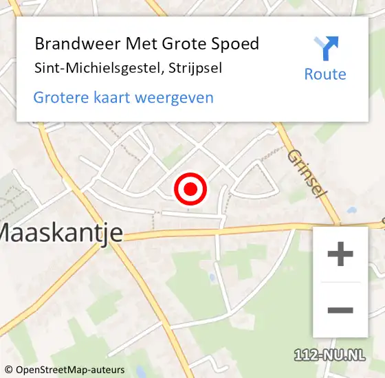 Locatie op kaart van de 112 melding: Brandweer Met Grote Spoed Naar Sint-Michielsgestel, Strijpsel op 21 januari 2024 23:42