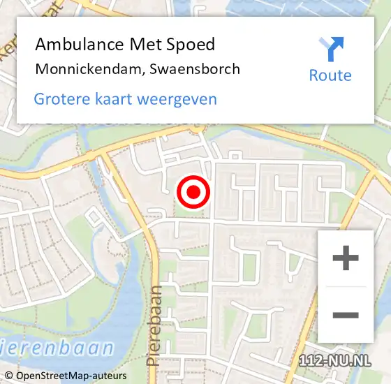 Locatie op kaart van de 112 melding: Ambulance Met Spoed Naar Monnickendam, Swaensborch op 22 januari 2024 00:17