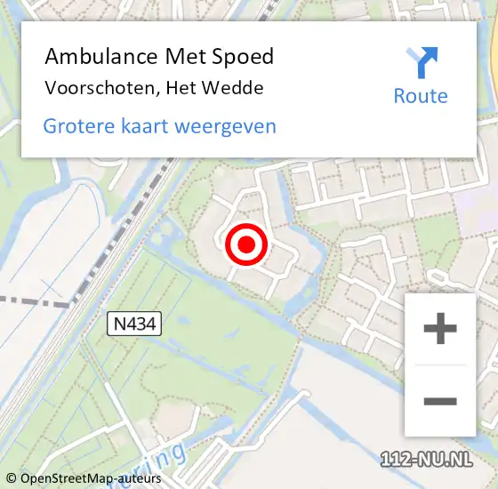 Locatie op kaart van de 112 melding: Ambulance Met Spoed Naar Voorschoten, Het Wedde op 22 januari 2024 02:09