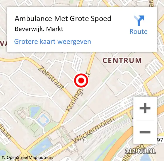 Locatie op kaart van de 112 melding: Ambulance Met Grote Spoed Naar Beverwijk, Markt op 22 januari 2024 02:15