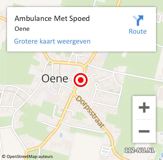 Locatie op kaart van de 112 melding: Ambulance Met Spoed Naar Oene op 22 januari 2024 02:52