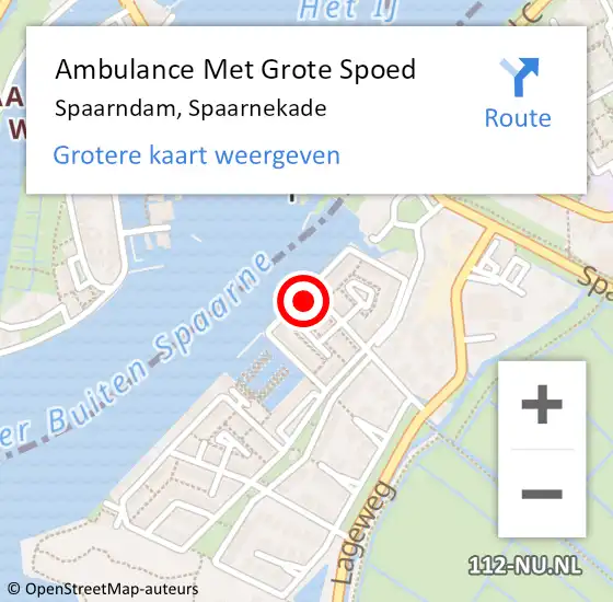 Locatie op kaart van de 112 melding: Ambulance Met Grote Spoed Naar Spaarndam, Spaarnekade op 22 januari 2024 04:05