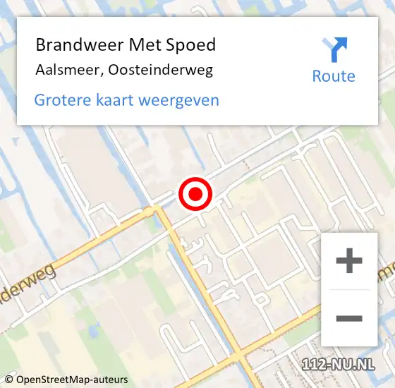 Locatie op kaart van de 112 melding: Brandweer Met Spoed Naar Aalsmeer, Oosteinderweg op 22 januari 2024 04:10