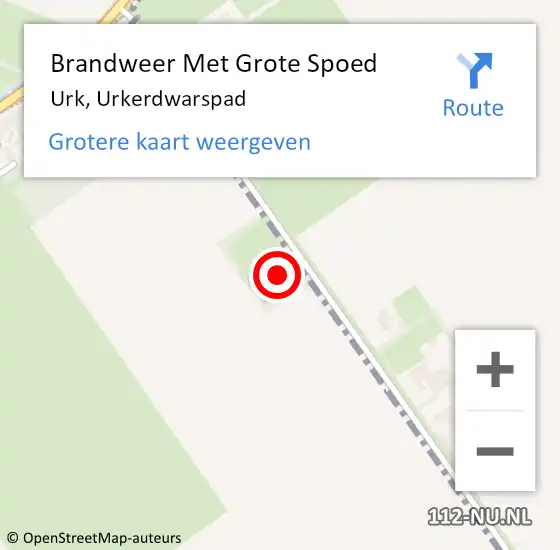 Locatie op kaart van de 112 melding: Brandweer Met Grote Spoed Naar Urk, Urkerdwarspad op 22 januari 2024 05:08