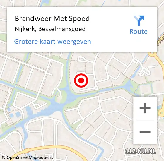 Locatie op kaart van de 112 melding: Brandweer Met Spoed Naar Nijkerk, Besselmansgoed op 22 januari 2024 06:22