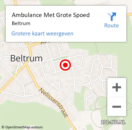 Locatie op kaart van de 112 melding: Ambulance Met Grote Spoed Naar Beltrum op 22 januari 2024 06:28
