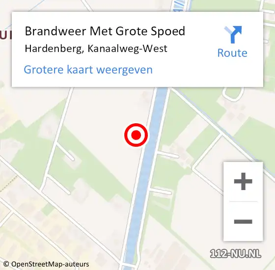 Locatie op kaart van de 112 melding: Brandweer Met Grote Spoed Naar Hardenberg, Kanaalweg-West op 22 januari 2024 06:29