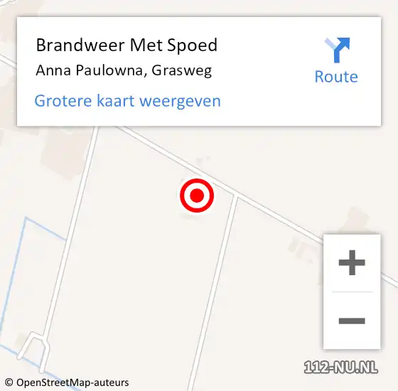 Locatie op kaart van de 112 melding: Brandweer Met Spoed Naar Anna Paulowna, Grasweg op 22 januari 2024 07:04