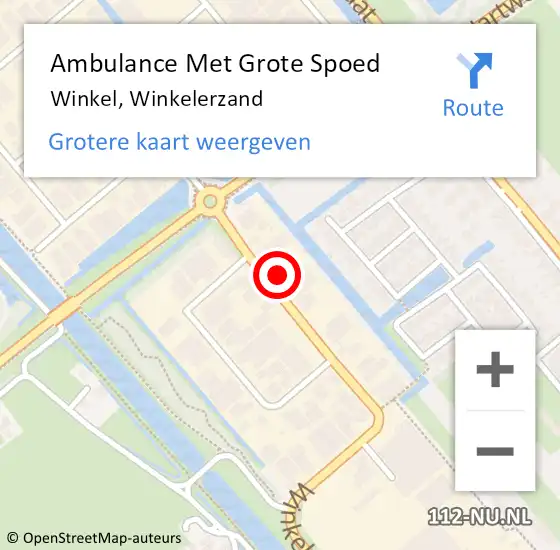 Locatie op kaart van de 112 melding: Ambulance Met Grote Spoed Naar Winkel, Winkelerzand op 22 januari 2024 07:10