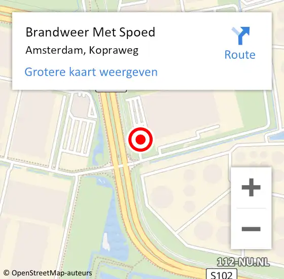 Locatie op kaart van de 112 melding: Brandweer Met Spoed Naar Amsterdam, Kopraweg op 22 januari 2024 08:26