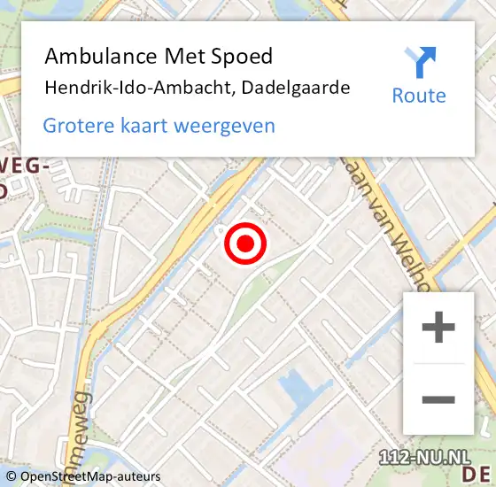 Locatie op kaart van de 112 melding: Ambulance Met Spoed Naar Hendrik-Ido-Ambacht, Dadelgaarde op 22 januari 2024 08:43