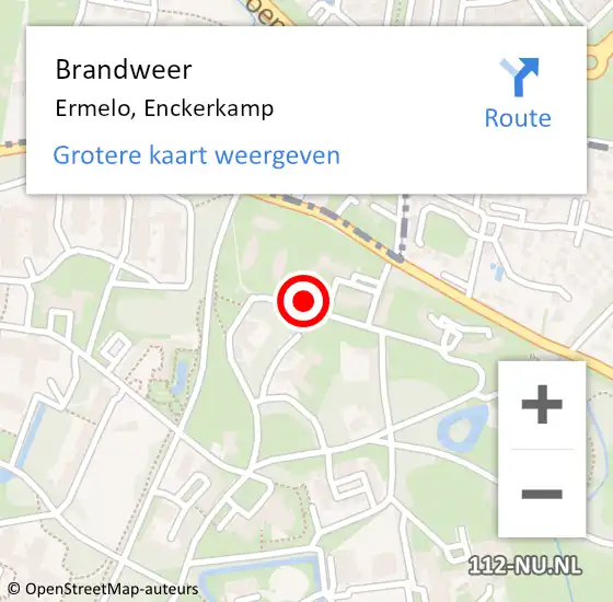 Locatie op kaart van de 112 melding: Brandweer Ermelo, Enckerkamp op 22 januari 2024 09:19