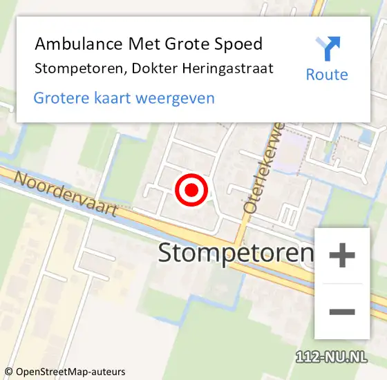 Locatie op kaart van de 112 melding: Ambulance Met Grote Spoed Naar Stompetoren, Dokter Heringastraat op 22 januari 2024 09:34