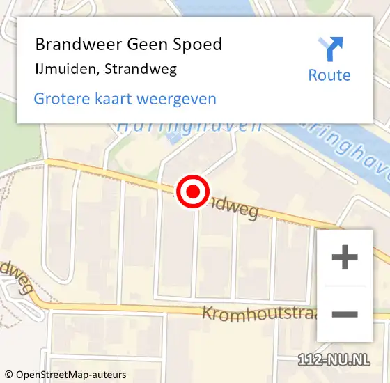Locatie op kaart van de 112 melding: Brandweer Geen Spoed Naar IJmuiden, Strandweg op 22 januari 2024 09:55
