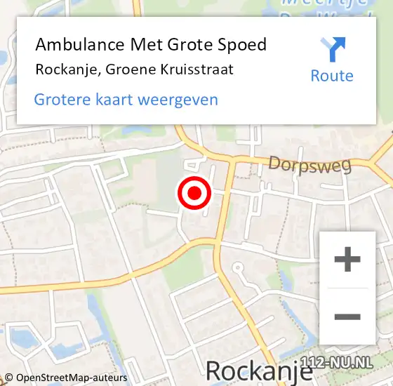 Locatie op kaart van de 112 melding: Ambulance Met Grote Spoed Naar Rockanje, Groene Kruisstraat op 22 januari 2024 10:09