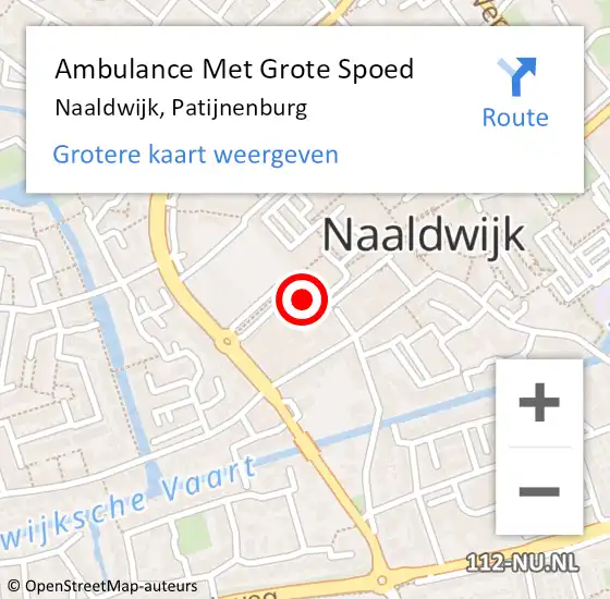 Locatie op kaart van de 112 melding: Ambulance Met Grote Spoed Naar Naaldwijk, Patijnenburg op 22 januari 2024 10:10