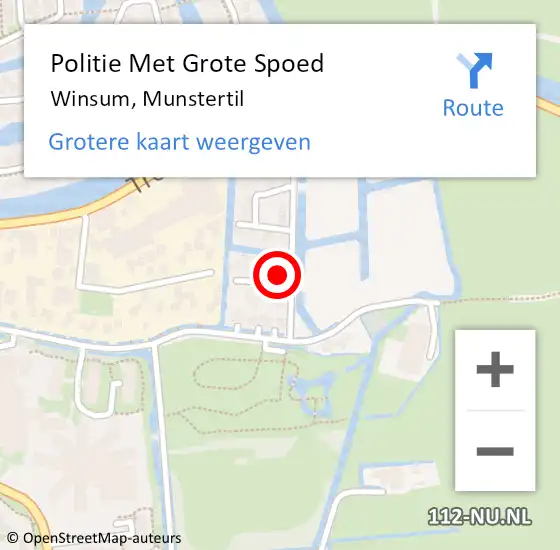 Locatie op kaart van de 112 melding: Politie Met Grote Spoed Naar Winsum, Munstertil op 22 januari 2024 10:18