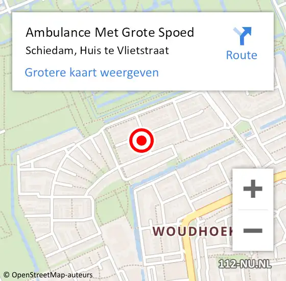 Locatie op kaart van de 112 melding: Ambulance Met Grote Spoed Naar Schiedam, Huis te Vlietstraat op 22 januari 2024 10:35