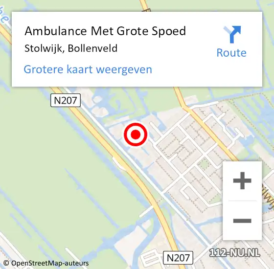 Locatie op kaart van de 112 melding: Ambulance Met Grote Spoed Naar Stolwijk, Bollenveld op 22 januari 2024 10:41