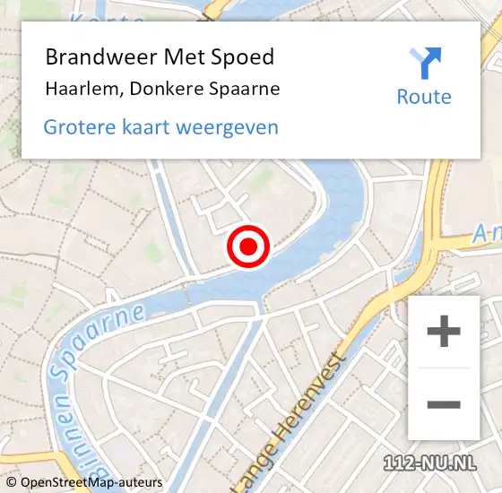 Locatie op kaart van de 112 melding: Brandweer Met Spoed Naar Haarlem, Donkere Spaarne op 22 januari 2024 10:52